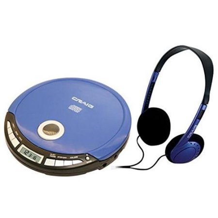 CRAIG Craig CD2808BL Personal CD Player with Headphone; Blue CD2808BL